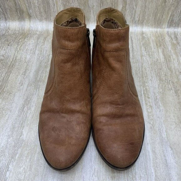 Lucky Brand Boots Womens Size 8 M Brolley Brown Tan Ankle Zip Heel Booties - Picture 5 of 14